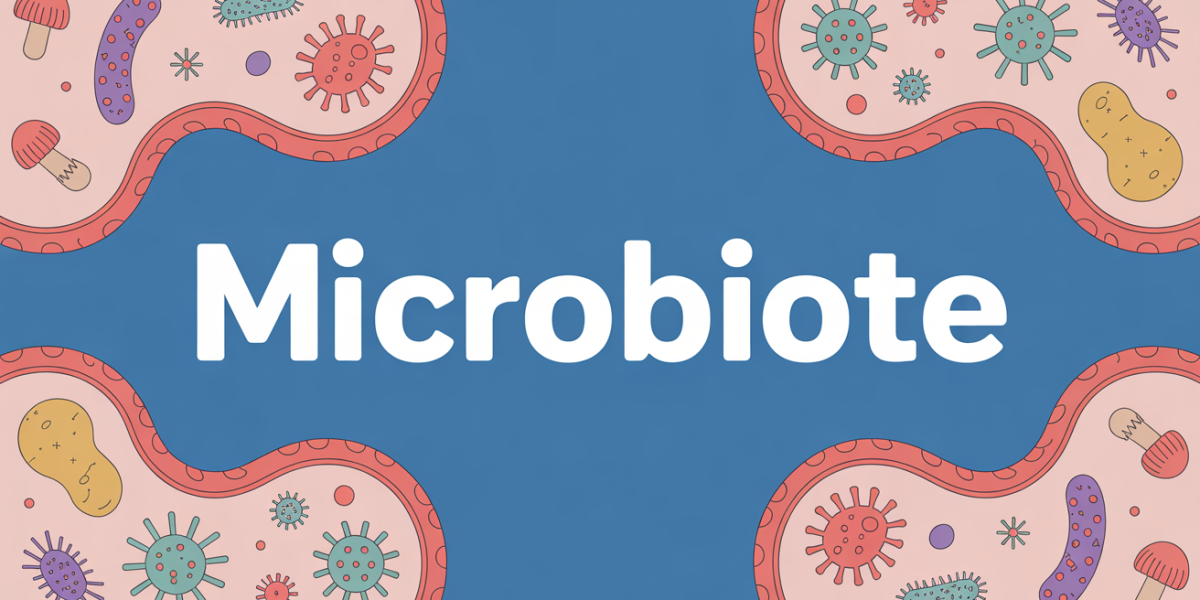Illustration colorée du microbiote humain et micro-organismes