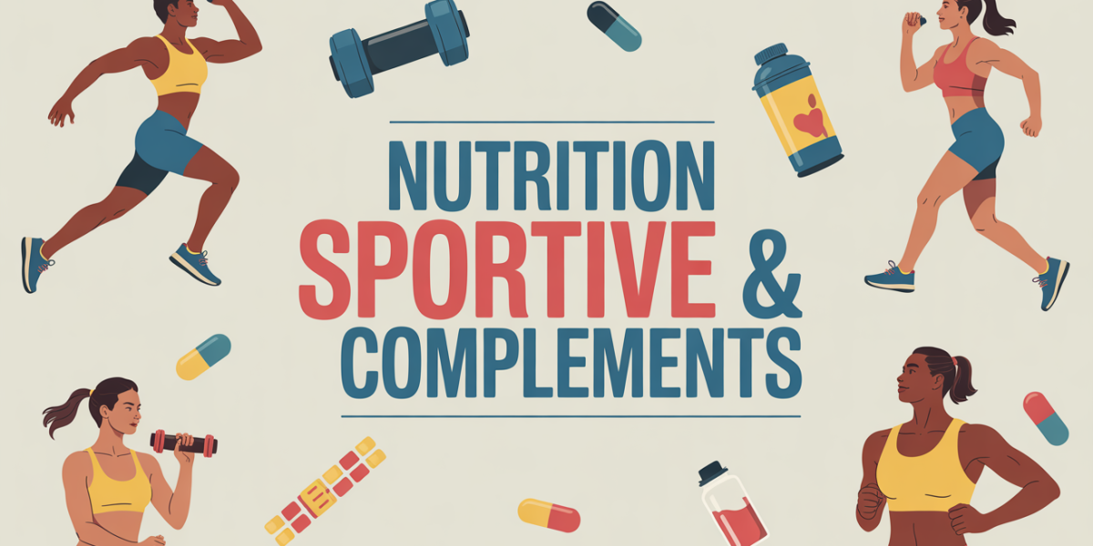 illustration nutrition sportive silhouettes shaker barres compléments