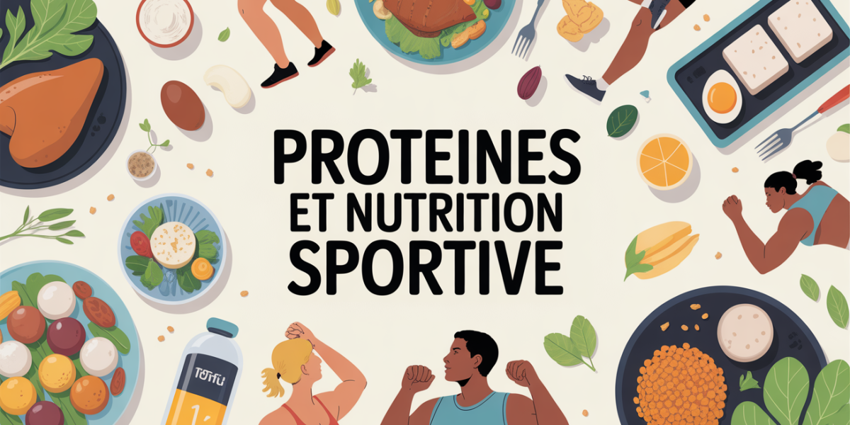 Table cuisine sportive avec aliments riches en proteines
