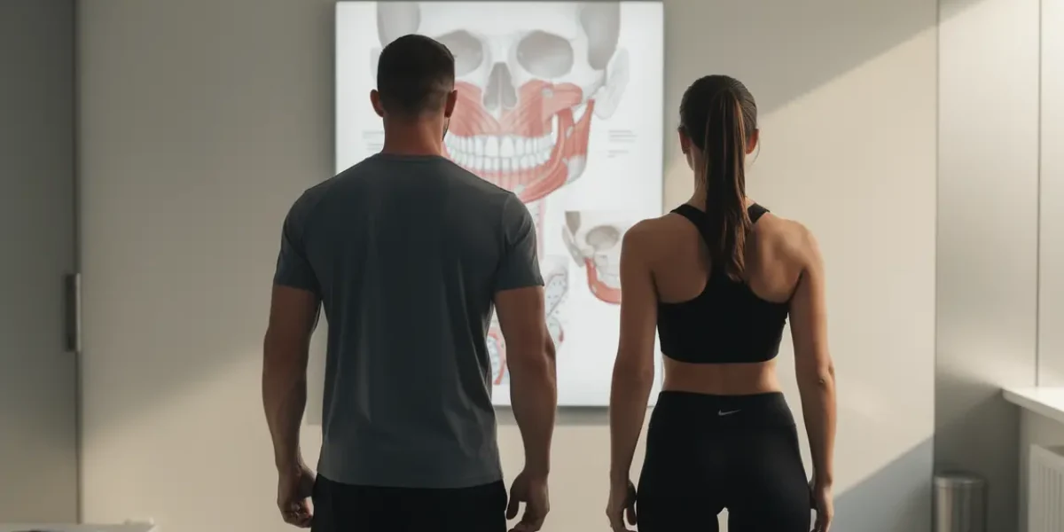 Silhouette homme et femme muscles mandibules sport