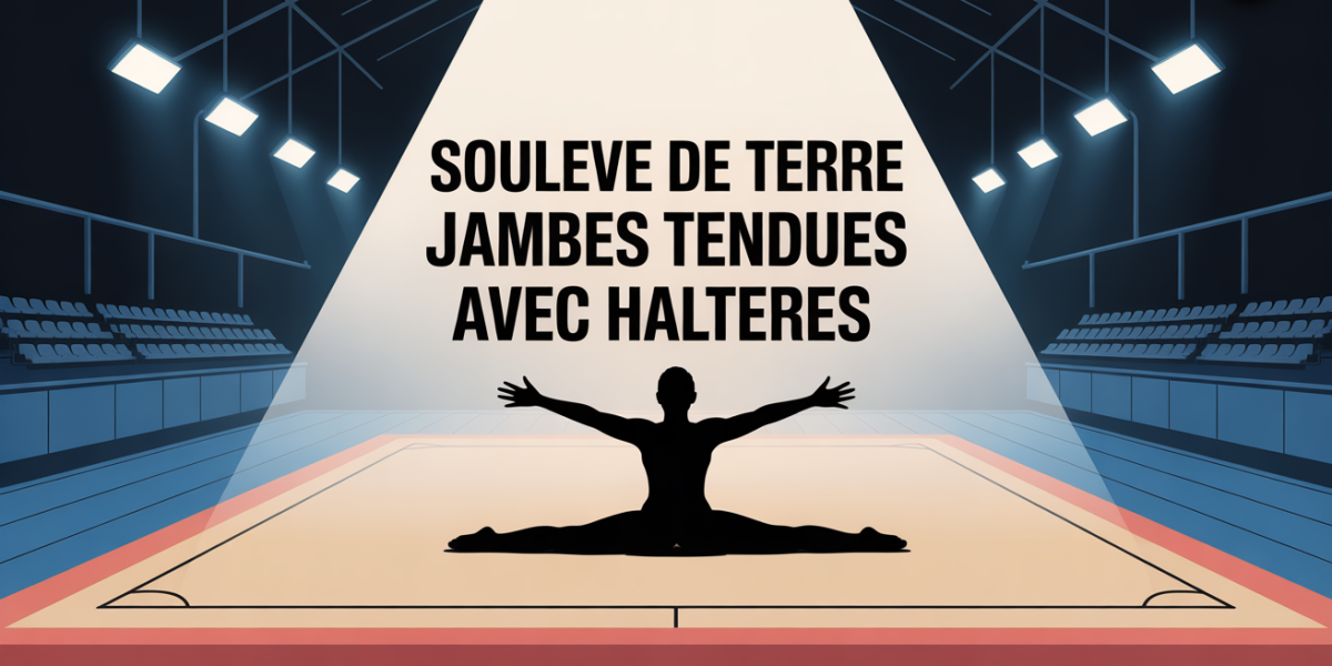 Illustration souleve de terre jambes tendues avec halteres en salle